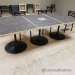 Grey Granite Office Table w/ Blonde Trim & Black Base